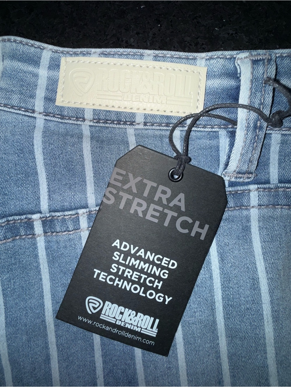 NEW ROCK & ROLL DENIM HIGH RISE EXTRA STRETCH
STRIPED TROUSER FLARE JEANS 29x32 - Picture 10 of 16